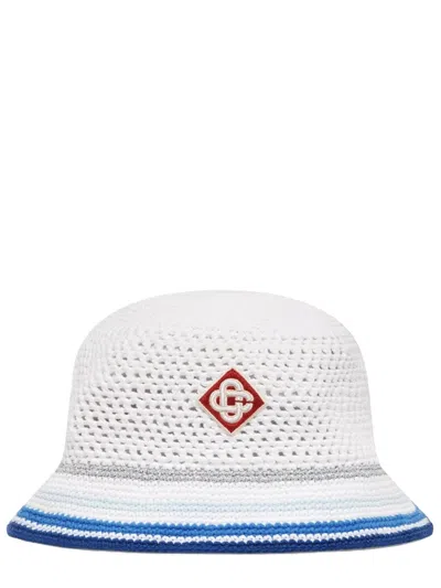 Casablanca Stripe-detail Bucket Hat In White
