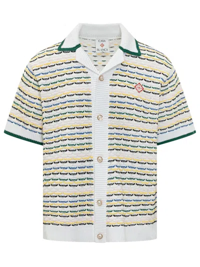 Casablanca Stylish Mini Cardigan With Cut Sleeves For Spring/summer 2026 In White