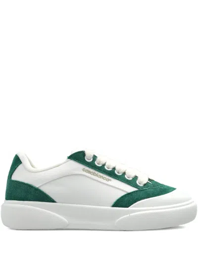 Casablanca Suede Leather Panelled Sneakers In White