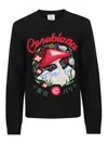 Casablanca 'mushroom' Embroidered Sweater In Black