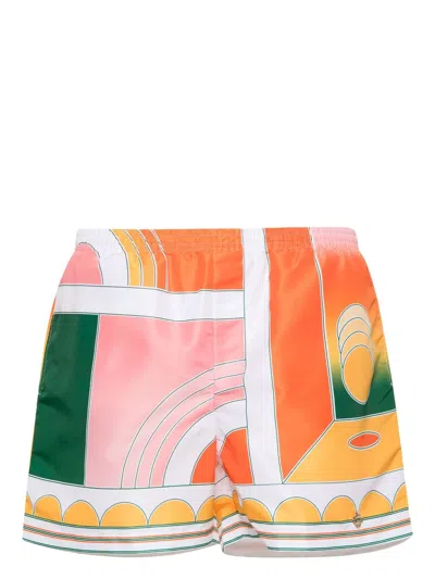 Casablanca Printed Swim Shorts In Multicolor