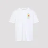 Casablanca White Graphic Print Ribbed Crewneck T-shirt In White