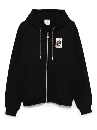 Casablanca "sunset Valley" Rubber Patch Zip Through Hoodie