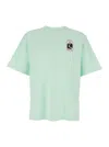 Casablanca Green T-shirt With Crewneck And Logo On The Front And Maxi Logo On The Back In Green