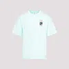 Casablanca Green T-shirt With Crewneck And Logo On The Front And Maxi Logo On The Back In Blue