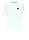 Casablanca Green T-shirt With Crewneck And Logo On The Front And Maxi Logo On The Back In Green