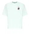 Casablanca Green T-shirt With Crewneck And Logo On The Front And Maxi Logo On The Back In White