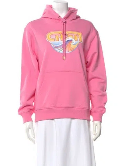 Pre-owned Casablanca Surf Graphic Print Hoodie W/ Tags In Pink