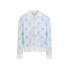 Casablanca Refined Wool Blend Sweatshirt With Classic Collar In Blue
