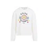 Casablanca Crewneck Sweater With Floral Embroidery In Multi