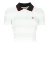 Casablanca Short-sleeved Cotton Sweater With Contrasting Details In White