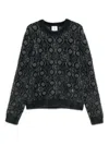 Casablanca Wool-blend Fluffy Monogram Sweater In Black