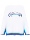 Casablanca White Long-sleeve T-shirt With Logo Lettering On The Front In Cotton Man In Multicolor