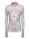 Casablanca Le Labirynthe Printed Mesh Top Le Labirynthe M In Multicolor