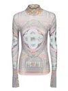 Casablanca Le Labirynthe Printed Mesh Top Le Labirynthe M In Multicolor