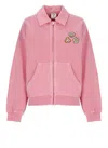 Casablanca Cotton Sweatshirt Featuring Embroidered Patches In Pink