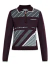 Casablanca Violet Geometric Pattern Sweater With Zip-up Collar In Purple