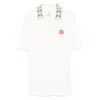Casablanca Polo Shirt With Short Sleeves And Embroidered Collar In White