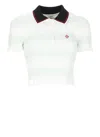 Casablanca Short-sleeved Cotton Sweater With Contrasting Details In White