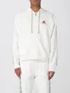 Casablanca Zip-up Hooded Sweatshirt With Patterned Accents In White