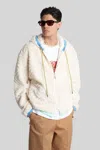 Casablanca Monogram Jacquard Oversized Fleece Jacket In White