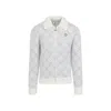 Casablanca Silver Monogram Zip Up Sweatshirt Men In White