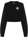Casablanca Pearl Diamond Patch Cropped Sweatshirt