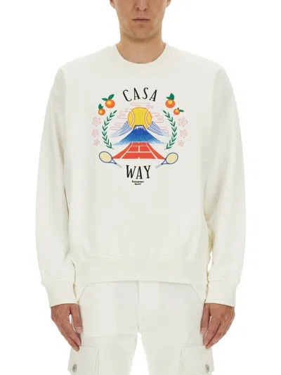 CASABLANCA CASABLANCA SWEATSHIRT WITH "HOME WAY MOUNTAIN" EMBROIDERY