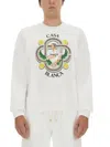 Casablanca Le Joueur Beaded Cotton Sweatshirt In Yellow