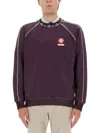 Casablanca Contrast Piping Raglan Sleeve Knitwear In Purple