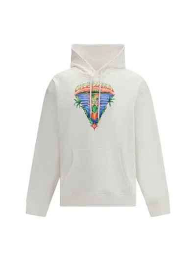 Casablanca Innocence Triangle Long Sleeve Hooded Sweatshirt In White