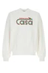 Casablanca Cotton Crew Neck Sweatshirt With Graphic Print In White