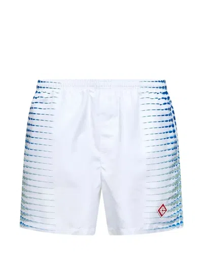 Casablanca Logo Swim Shorts Gradient Dot Polyester Jumpsuit In White