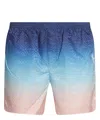 Casablanca Gradient Monogram Shorts With Elasticized Waistband In Blue