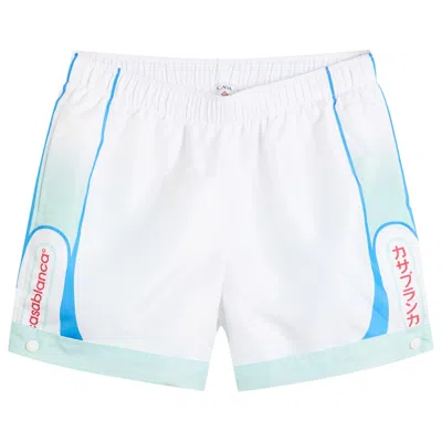 Pre-owned Casablanca Swim Shorts 'fuji Dream' | White | Men's Size Xl