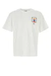 Casablanca T-shirt Girocollo Con Logo Sul Fronte In Cotone Bianca Uomo