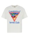 Casablanca Crew Neck Graphic Print Short Sleeves Top In White