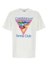 Casablanca Cotton Crew Neck T-shirt With Graphic Print In White