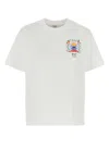 Casablanca Crew Neck Cotton T-shirt With Graphic Print In White