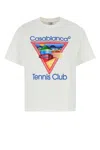 Casablanca Crew Neck Graphic Print Short Sleeves Top In White