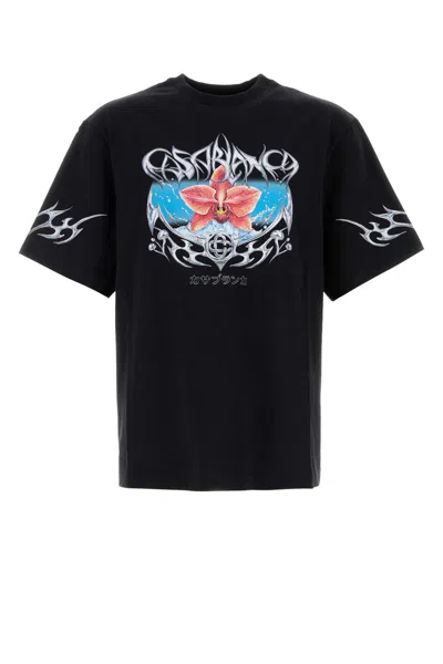 CASABLANCA CASABLANCA T-SHIRT BLACK JERSEY