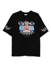 Casablanca Blades Printed Organic Cotton-jersey T-shirt In Black