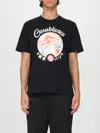 Casablanca Black Crewneck T-shirt With Logo On The Front In Cotton Man