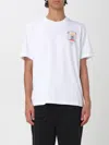 Casablanca T-shirt Girocollo Con Logo Sul Fronte In Cotone Bianca Uomo In White