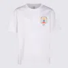 Casablanca T-shirt Girocollo Con Logo Sul Fronte In Cotone Bianca Uomo In White