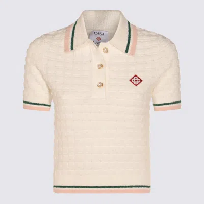 CASABLANCA CASABLANCA WHITE COTTON POLO SHIRT