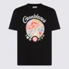 Casablanca Black Crewneck T-shirt With Logo On The Front In Cotton Man In Black
