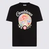Casablanca Black Crewneck T-shirt With Logo On The Front In Cotton Man In Black