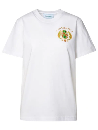 Casablanca Joyaux D'afrique Tennis Club Cotton T-shirt In White