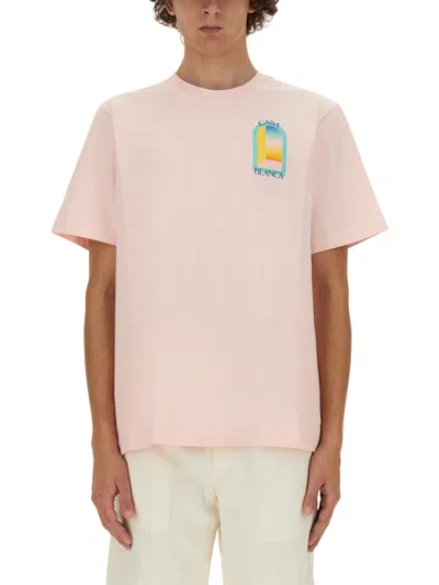 Casablanca Logo-print Organic Cotton T-shirt In Pink